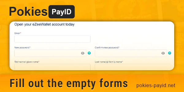 Fill out the form to create an ezeewallet account