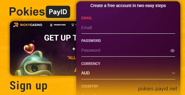 Create a personal account at instant payout online casino