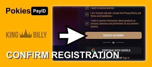 Complete the King Billy Australia registration