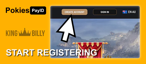 Click the King Billy AU registration button